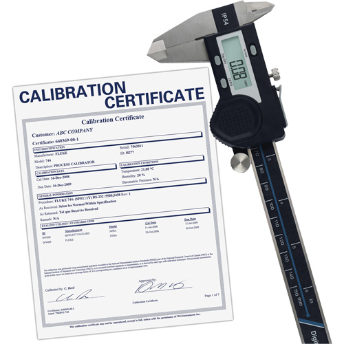 6" (150 mm) Digital Caliper with Traceable Calibration Certificate, 0.0005" (0.01 mm) Resolution, 0" - 6" (0 mm - 150 mm) Range Fastek