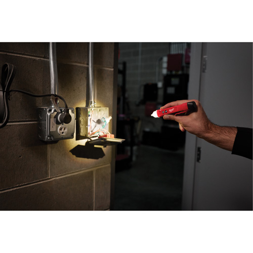 D&eacute;tecteur de tension avec DEL et testeur de prise DDFT, 50 V - 1000 V, Alerte Affichage & son Fastek