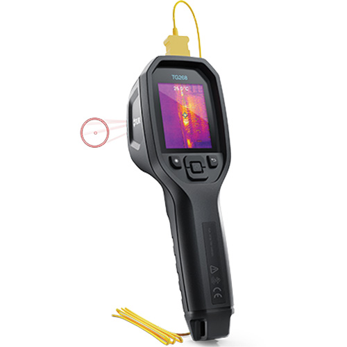 Cam&eacute;ra d'imagerie thermique IR 24:1 avec laser Bullseye et thermocouple de type K, 160 x 120 pixels, -10° - 45°C (14° - 113°F), 70 mK Fastek