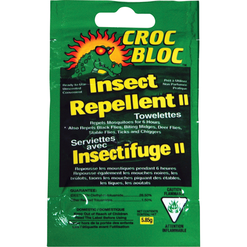 Insectifuge, 6 heures de protection, DEET &agrave; 30 %, Serviette, 5,58 g Fastek