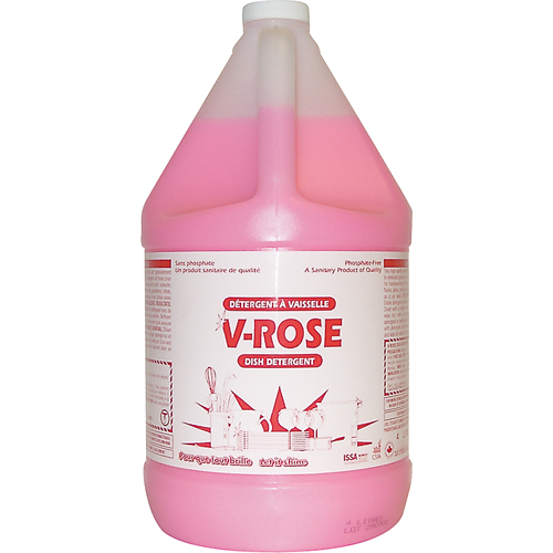 V-Rose Dish Detergent, Liquid, 4 L, Fresh Fastek