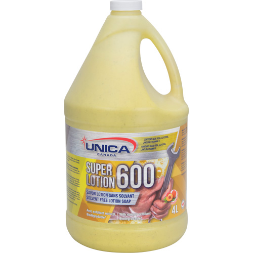 Super 600 Antiseptic Soap, Pumice, 4 L, Bottle, Peach Fastek