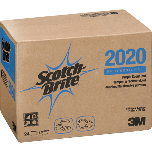 Tampons &agrave; r&eacute;curer pourpreScotch-Brite Mauve, 4-1/2" lo x 2-4/5" la Fastek