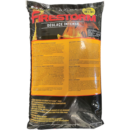Firestorm Intense Ice Melters, Bag, 44 lbs. (20 kg), -35°C (-31°F) Melting Point Fastek