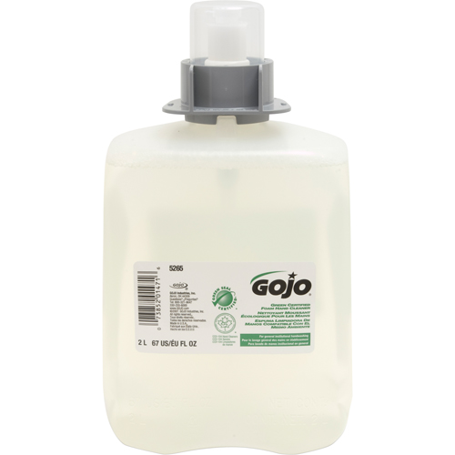 Savon pour les mains certifi&eacute; vert FMX-20, Mousse, 2 L, Sans parfum Fastek