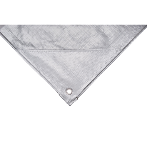 Tarp, Super Heavy-Duty, Silver, 10' x 8' x 12 mils Fastek