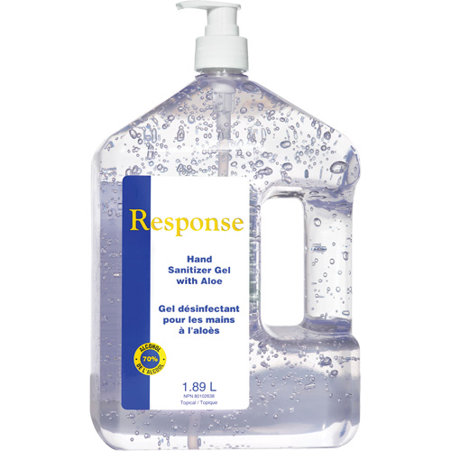 Gel d&eacute;sinfectant pour les mains &agrave; l'alo&egrave;s Response, 1890 ml, Bouteille &agrave; pompe, 70 % alcool Fastek