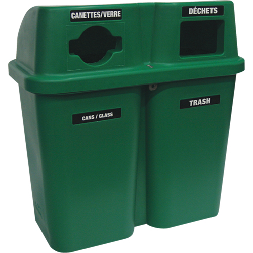 Recycling Containers Bullseye, Curbside, Plastic, 2 x 22 US gal. Fastek