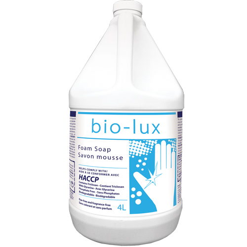 Savon antimicrobien Bio-Lux, Mousse, 4 L, Sans parfum Fastek