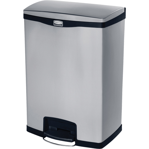 Slim Jim&reg; Waste Container, Stainless Steel, 24 US gal. Capacity Fastek