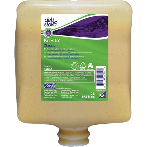 Nettoyant extra puissant pour les mains Kresto Classic, Pierre ponce, 2 L, Recharge, Parfum&eacute; Fastek