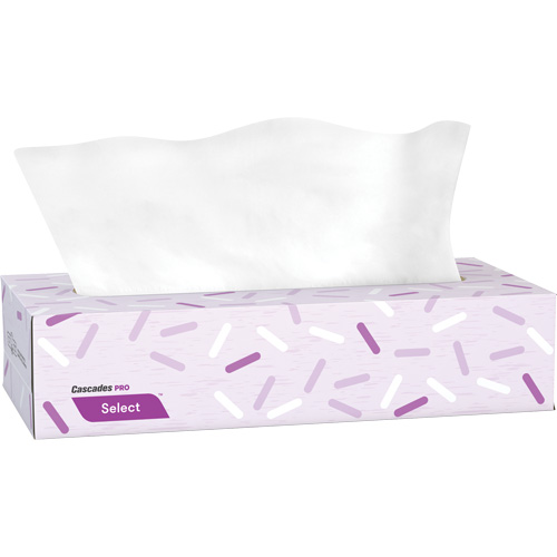 Pro Select Facial Tissue, 2 Ply, 7.3" L x 8.1" W, 100 Sheets/Box Fastek