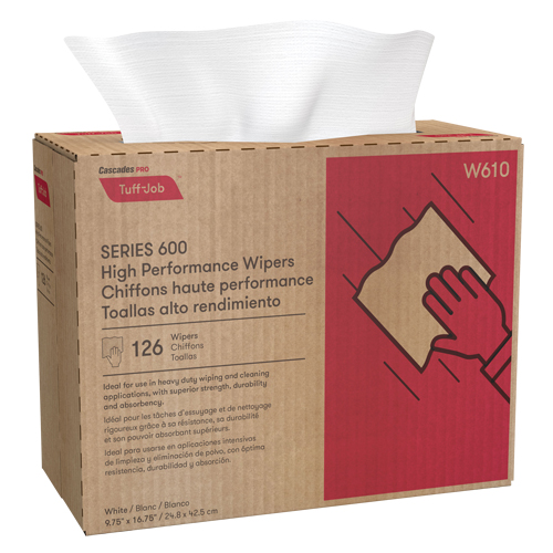 Pro Tuff-Job HP Interfold Popup Wipers, Heavy-Duty, 16-3/4" L x 9-3/4" W Fastek