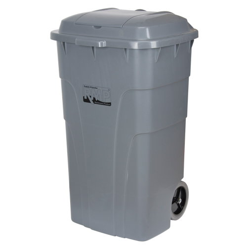 Roll Out Garbage Bin, Polyethylene, 65 US gal. Fastek