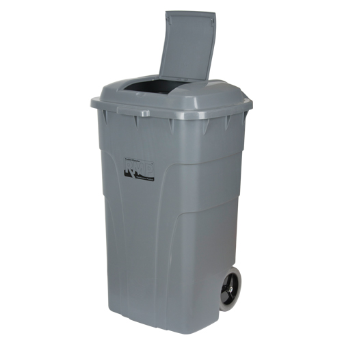 Roll Out Garbage Bin, Polyethylene, 65 US gal. Fastek