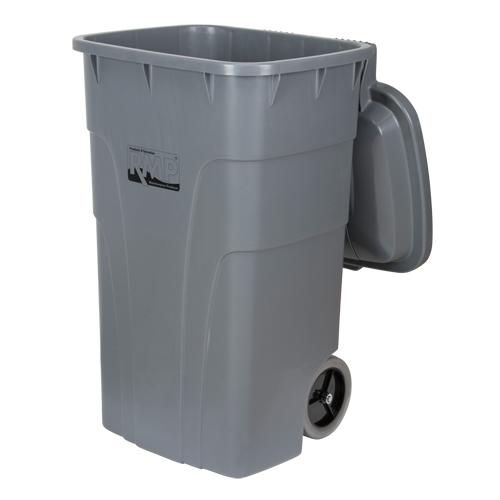 Roll Out Garbage Bin, Polyethylene, 65 US gal. Fastek