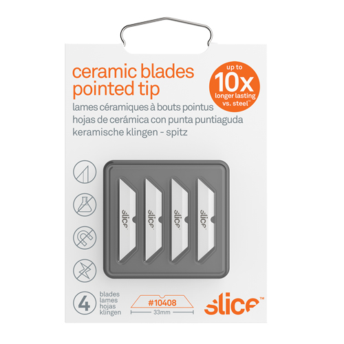 Slice Pointed-Tip Ceramic Box Cutter Blades, Single Style Fastek