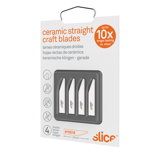 Slice Rounded-Tip Ceramic Straight Edge Knife Blades, Single Style Fastek