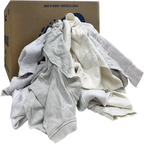 Wiping Rags, Fleece, White, 20 lbs. Fastek