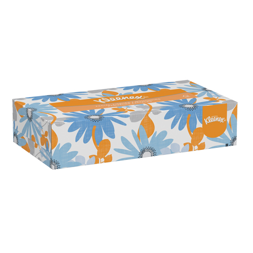 Papier-mouchoir Kleenex, 2 pli, 8" lo x 8-1/2" la, 125 feuilles/boîte Fastek