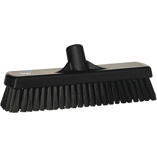 Deck & Wall Scrub Broom, Stiff Bristles, 12", Polyester, Black Fastek