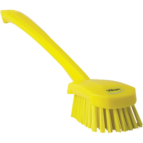 Brosse &agrave; manche long, Soies Ferme, Longueur de 16-3/10", Jaune Fastek