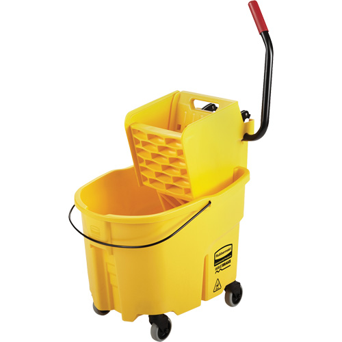 Ensemble de seau pour vadrouille et essoreuse WaveBrake, Pression lat&eacute;rale, 8,75 gal. US (35 pintes), Jaune Fastek