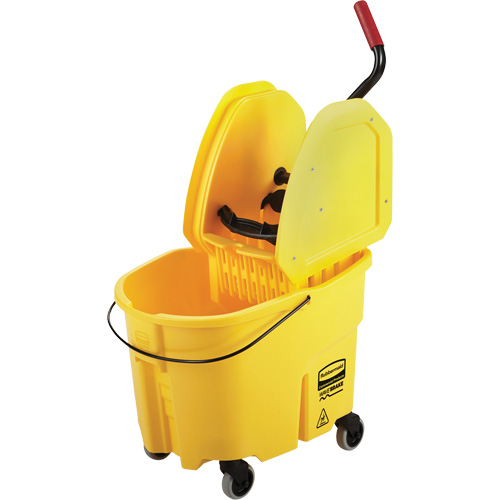 Ensemble de seau pour vadrouille et essoreuse WaveBrake, Pression vers le bas, 8,75 gal. US (35 pintes), Jaune Fastek