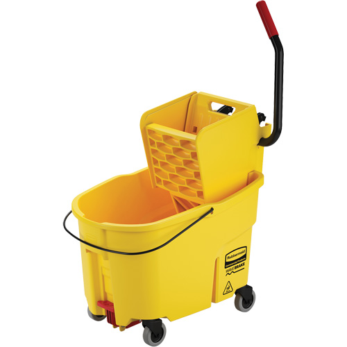 WaveBrake&reg; Mop Bucket & Wringer Combo Pack, Side Press, 11 US Gal. (44 Quart), Yellow Fastek