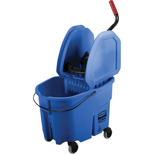 Ensemble de seau pour vadrouille et essoreuse WaveBrake, Pression vers le bas, 8,75 gal. US (35 pintes), Bleu Fastek