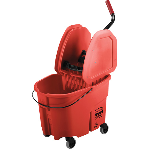 Ensemble de seau pour vadrouille et essoreuse WaveBrake, Pression vers le bas, 8,75 gal. US (35 pintes), Rouge Fastek