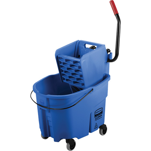 WaveBrake&reg; Mop Bucket & Wringer Combo Pack, Side Press, 8.75 US Gal.(35 Quart), Blue Fastek