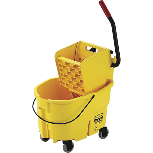 WaveBrake&reg; Mop Bucket and Wringer, Side Press, 6.5 US Gal. (26 Quart), Yellow Fastek