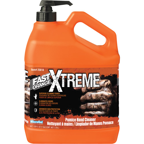Xtreme Professional Grade Hand Cleaner, Pumice, 3.78 L, Pump Bottle, Orange Fastek