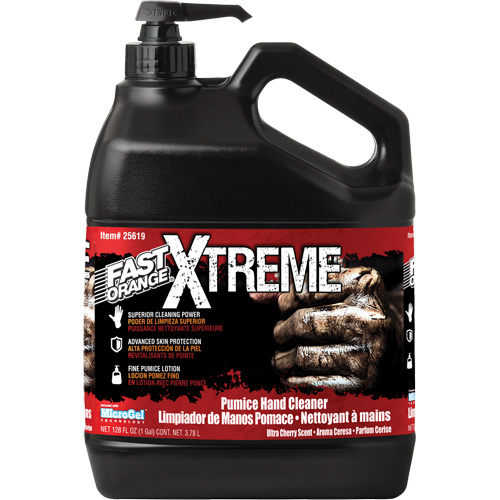 Nettoyant professionnel pour les mains Xtreme, Pierre ponce, 3,78 L, Bouteille &agrave; pompe, Cerise Fastek