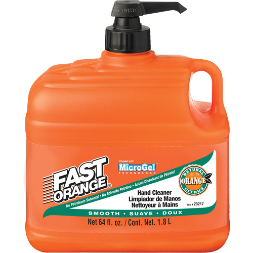 Hand Cleaner, Lotion, 1.89 L, Pump Bottle, Orange Fastek