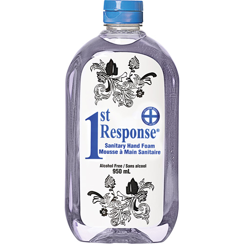1st Response&reg; Sanitary Hand Foam, Liquid, 950 ml, Bottle, Unscented Fastek