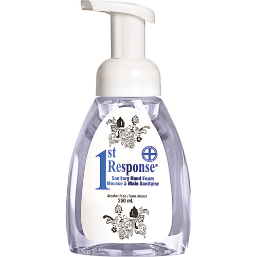 1st Response&reg; Sanitary Hand Foam, Liquid, 250 ml, Pump Bottle, Unscented Fastek