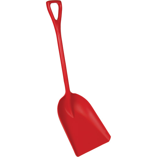 One-Piece Food Processing Shovel, 14" x 17" Blade, 42-1/2" Length, Plastic, Red Fastek