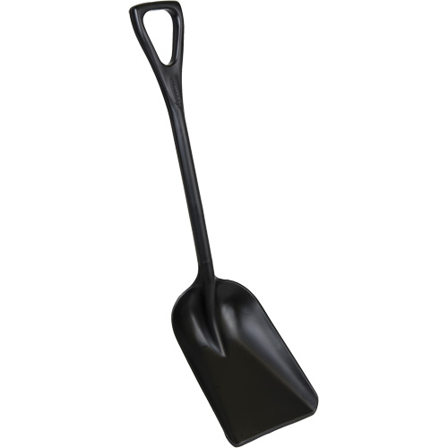 One-Piece Hygienic Shovel, 10" x 6" Blade, 37-1/2" Length, Plastic, Black Fastek