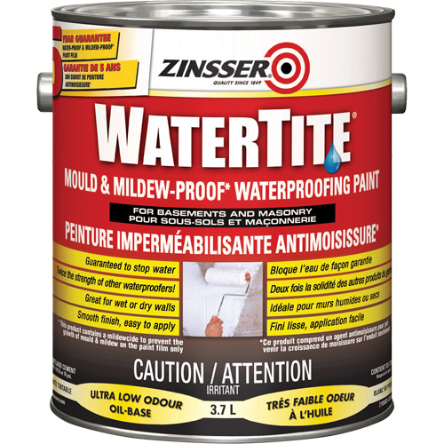 Watertite&reg; Mold & Mildew-Proof Waterproofing Paint, White, Eggshell, 3.78 L, Gallon Fastek