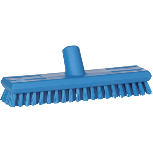 Brosse lave-pont aliment&eacute;e en eau, Crins Extra-ferme, 10-3/4", Polyester, Bleu Fastek