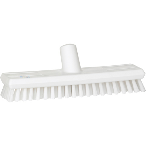 Water-Fed Deck Scrub Brush, X-Coarse Bristles, 10-3/4", Polyester, White Fastek