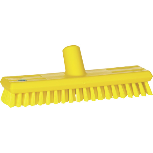 Brosse lave-pont aliment&eacute;e en eau, Crins Extra-ferme, 10-3/4", Polyester, Jaune Fastek