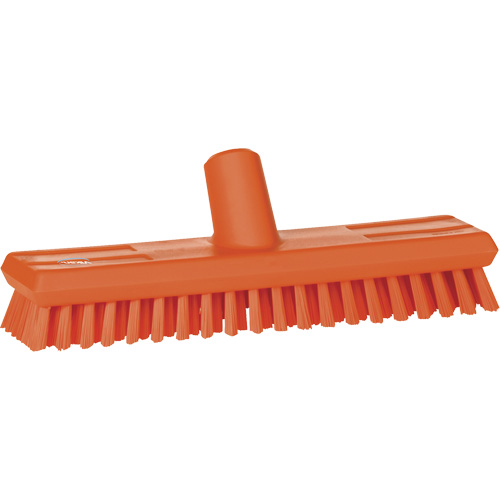 Water-Fed Deck Scrub Brush, X-Coarse Bristles, 10-3/4", Polyester, Orange Fastek