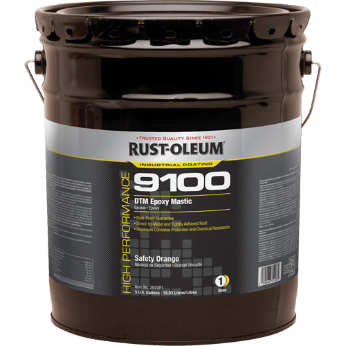 Base de mastic &eacute;poxy DTM du syst&egrave;me 9100, Orange s&eacute;curit&eacute;, 5 gal., Seau Fastek