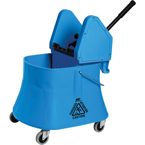 Champ Bucket & Wringer Combo, Down Press, 7.5 US Gal. (30 Quarts), Blue Fastek