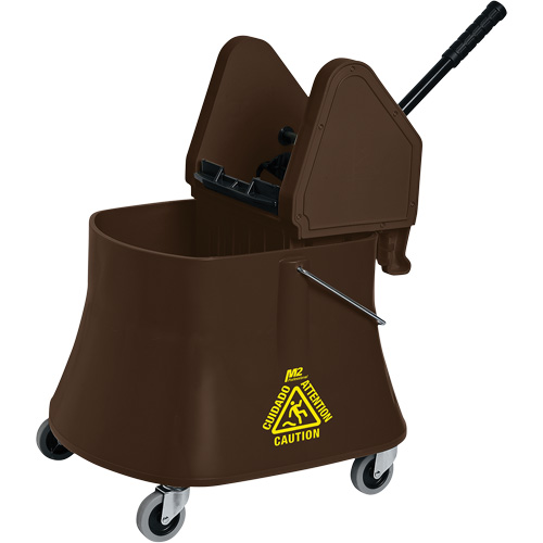Champ Bucket & Wringer Combo, Down Press, 10 US Gal.(40 Quart), Brown Fastek