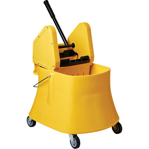 Ensemble de seau pour vadrouille et essoreuse Champ, Pression vers le bas, 7,5 gal. US (30 pintes), Jaune Fastek