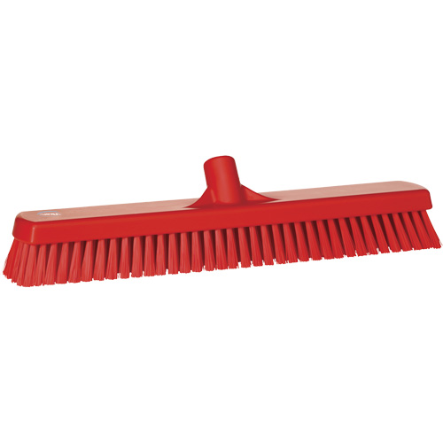Deck & Wall Scrub Brush, Stiff Bristles, 19", Polyester, Red Fastek